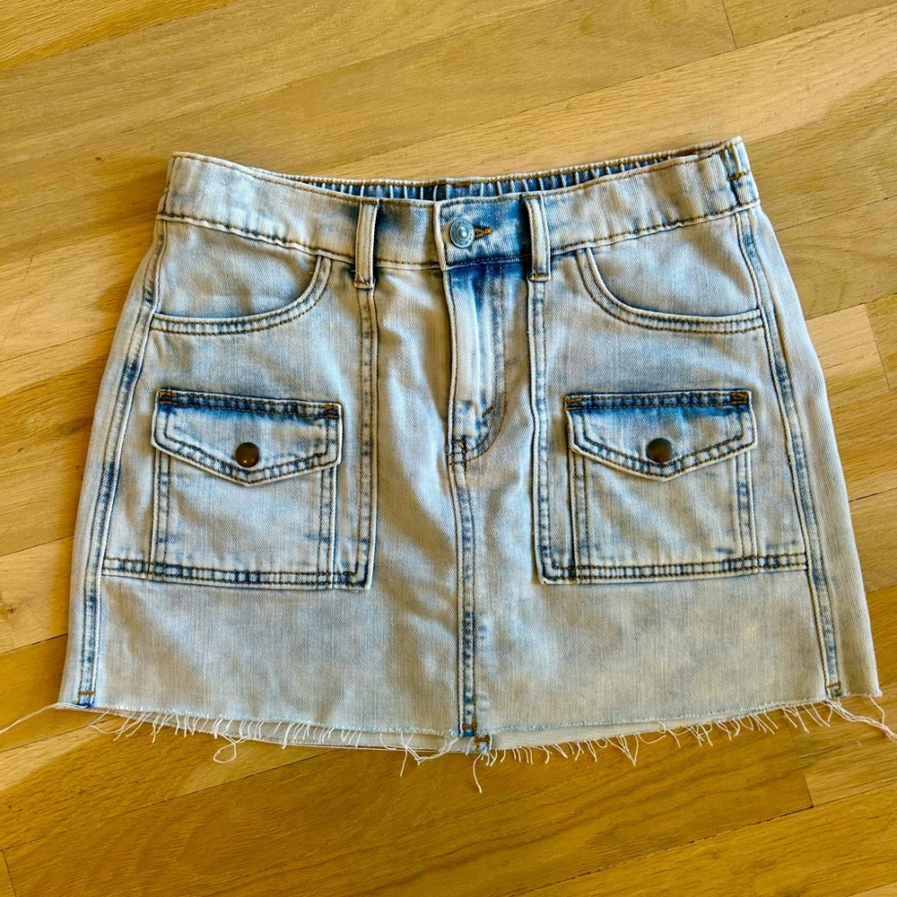Stone Wash Aerie Mini Denim Skirt